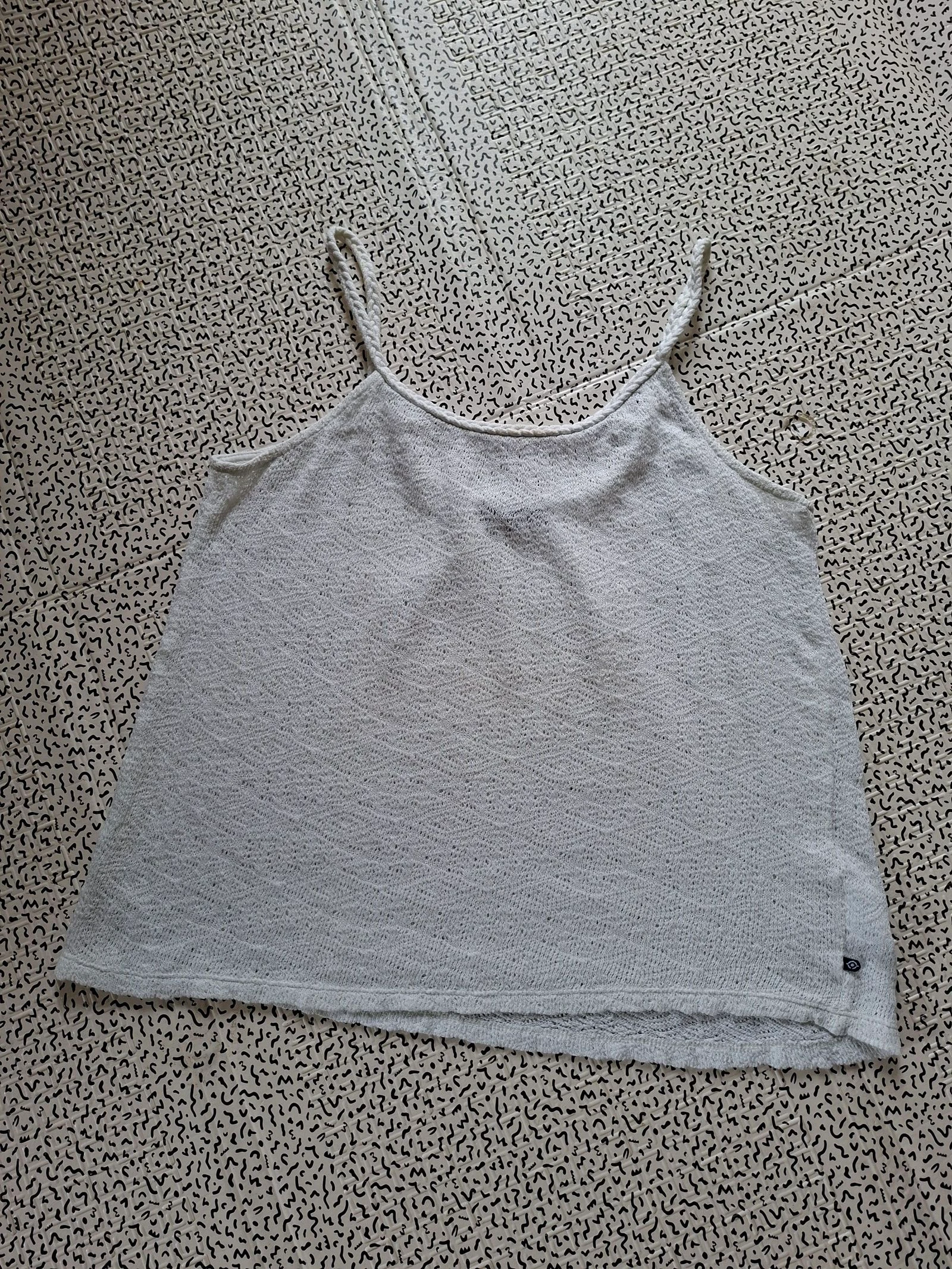 Débardeur BONOBO femme S blanc maille 100% coton bretelles fines léger été – photo 3